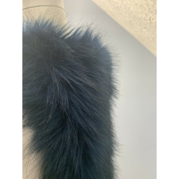 Laundry By Shelli Segal Women's S/M Blue Faux Fur Black Vest Lined Soft … - Picture 5 of 7